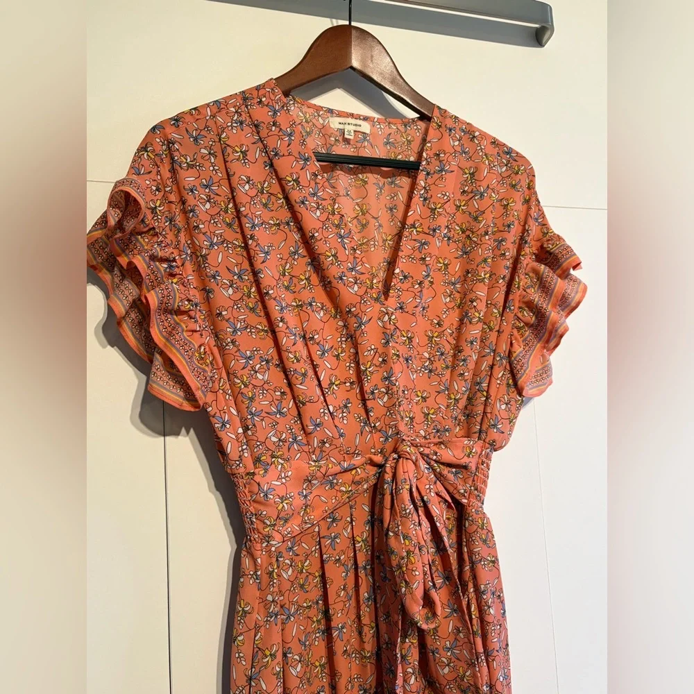 Max Studio Coral Floral Midi Dress - Picture 5 of 8